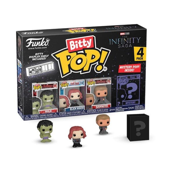 Marvel pack 4 Bitty POP figurines! Vinyl Hulk 2.5 cm