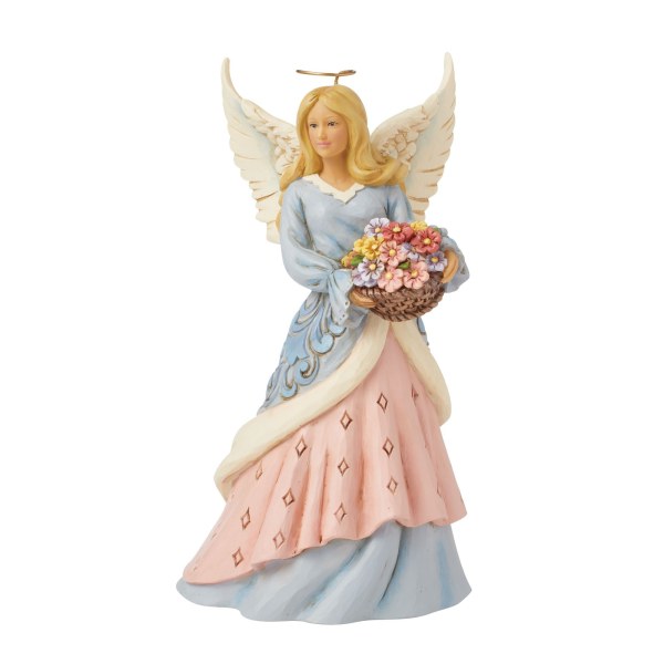 ANGEL WITH FLOWER BASKET - JIM SHORE HEARTWOOD CREEK