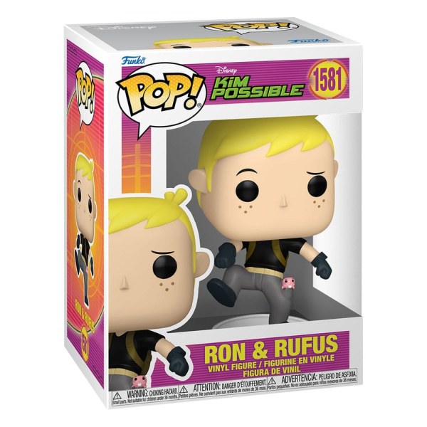 Kim Possible POP! 1581 Vinyl figurine Ron w/Rufus 9 cm