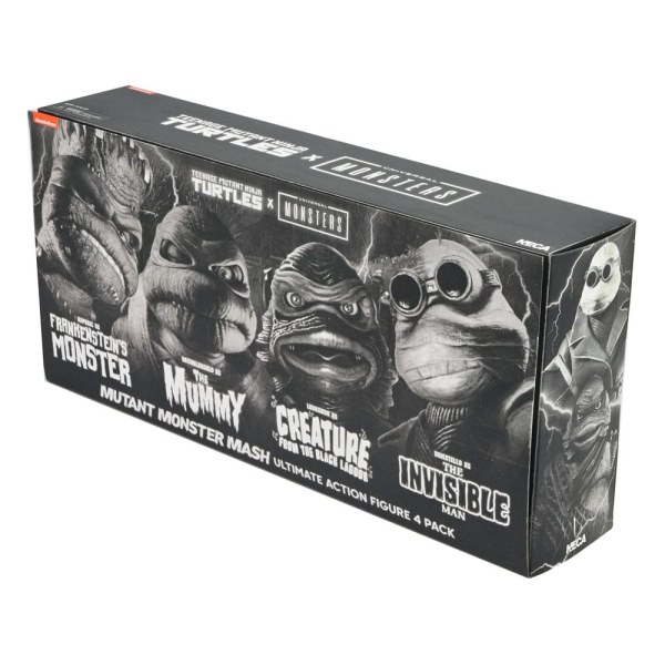 Universal Monsters x Teenage Mutant Ninja Turtles pack 4 Turtles Black & White figurines 18 cm