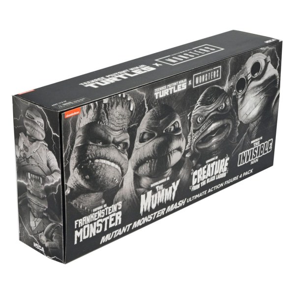 Universal Monsters x Teenage Mutant Ninja Turtles pack 4 Turtles Black & White figurines 18 cm