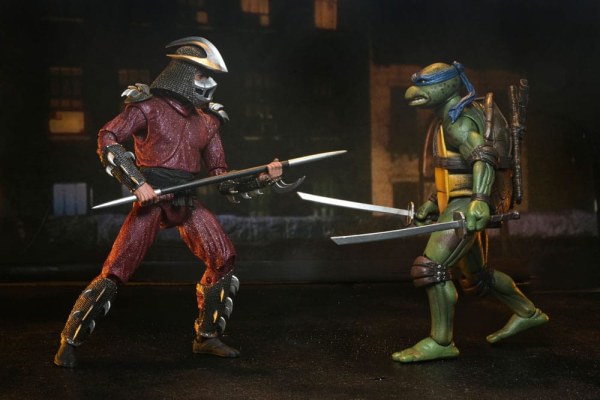 Ninja Turtles (1990 Movie) Roof Top Battle Shredder vs Leo figurine 18 cm