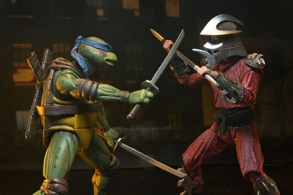 Ninja Turtles (1990 Movie) Roof Top Battle Shredder vs Leo figurine 18 cm
