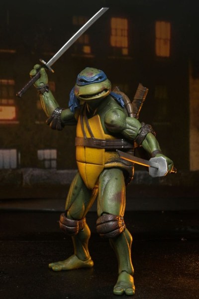 Ninja Turtles (1990 Movie) Roof Top Battle Shredder vs Leo figurine 18 cm
