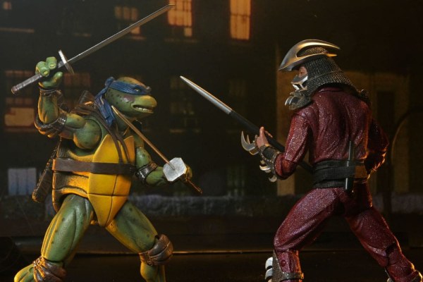Ninja Turtles (1990 Movie) Roof Top Battle Shredder vs Leo figurine 18 cm
