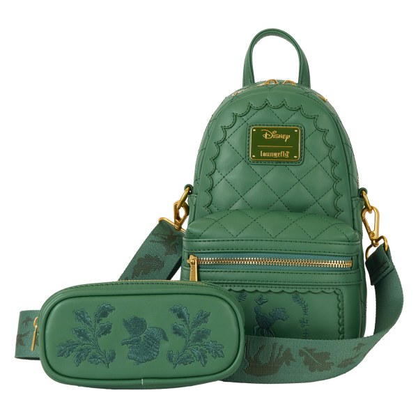 Bambi quilted texture convertible sling crossbody bag with coin bag - DISNEY LOUNGEFLY