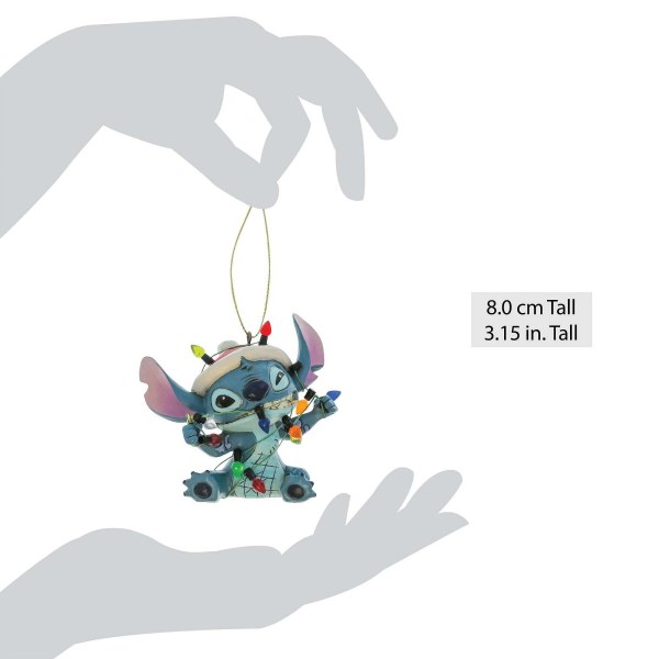 Stitch Wrapped in Christmas lights - Hanging Ornament - DISNEY TRADITIONS