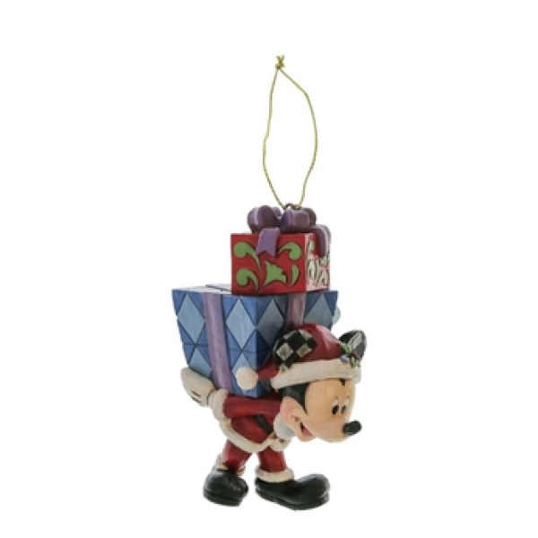MICKEY WITH GIFTS ON BACK Hanging Ornament - DISNEY TRADITIONS