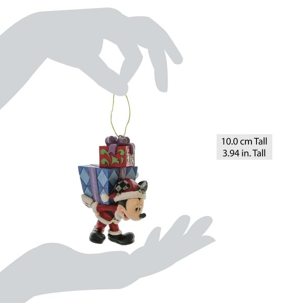 MICKEY WITH GIFTS ON BACK Hanging Ornament - DISNEY TRADITIONS