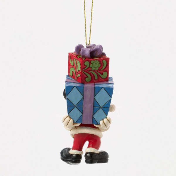 MICKEY WITH GIFTS ON BACK Hanging Ornament - DISNEY TRADITIONS