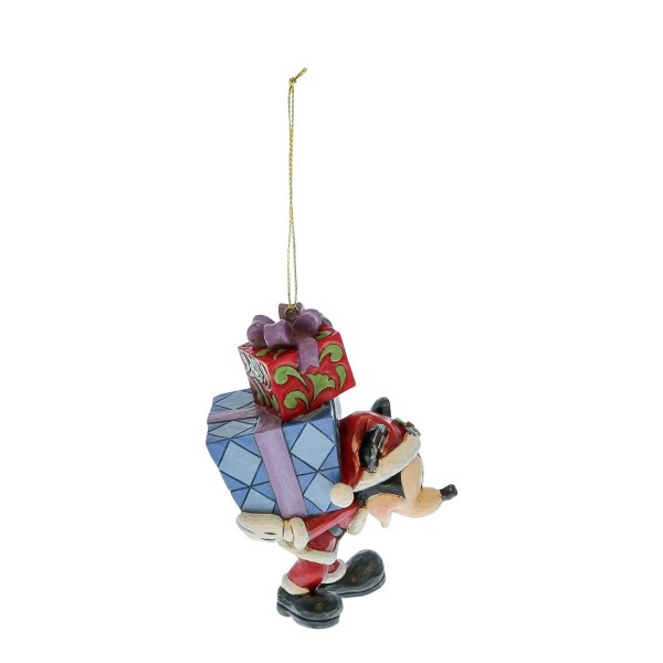 MICKEY WITH GIFTS ON BACK Hanging Ornament - DISNEY TRADITIONS