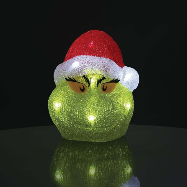 GRINCH HEAD LIGHT UP FIGURINE - Disney D56