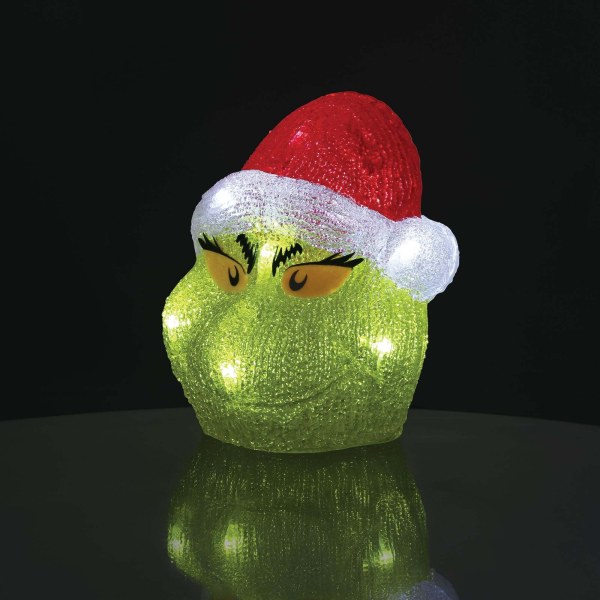 GRINCH HEAD LIGHT UP FIGURINE - Disney D56