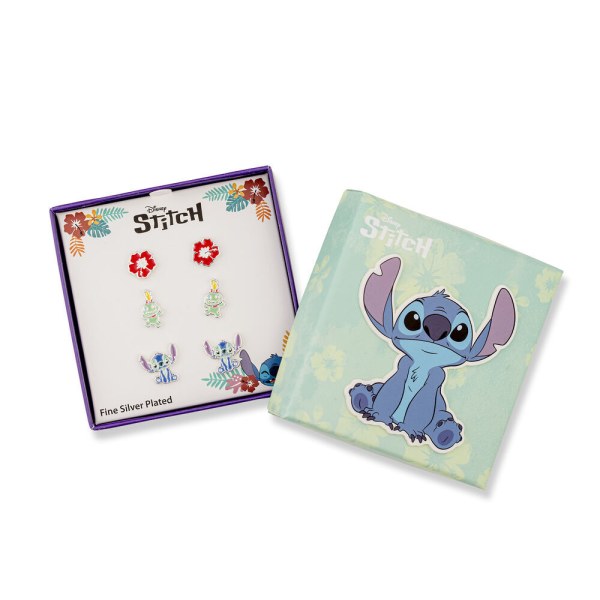 Set 3 pairs of earrings silver Stitch - Disney