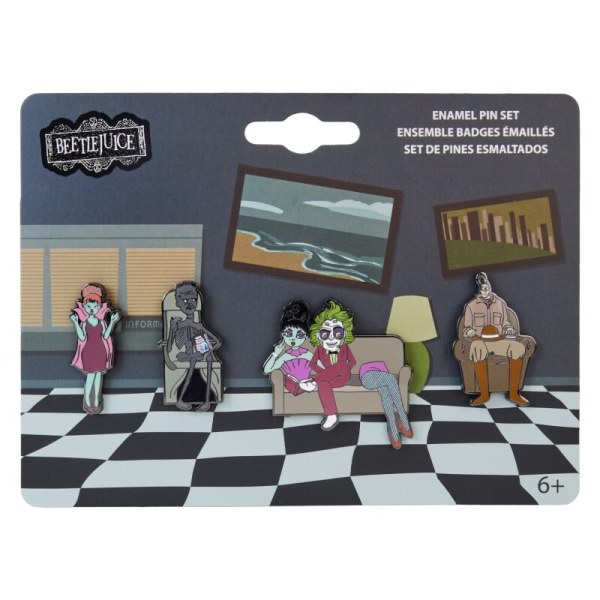 Beetlejuice Loungefly Pins Set 4Pcs Waiting Room