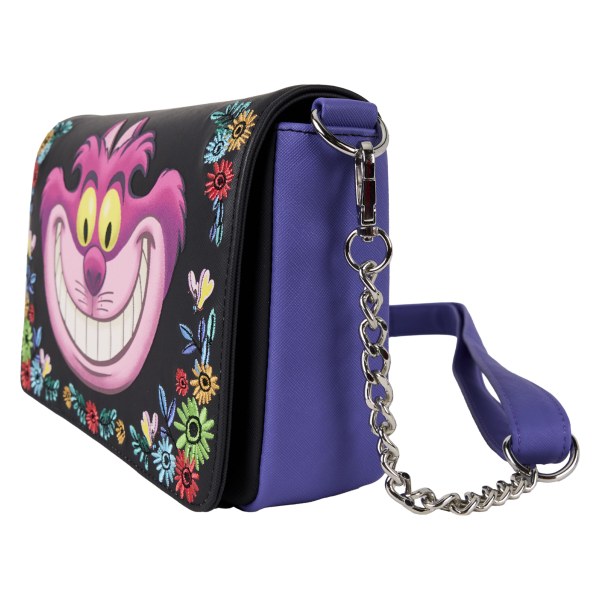 CHESHIRE CAT FLORAL CROSSBODY BAG - ALICE IN WONDERLAND - DISNEY LOUNGEFLY