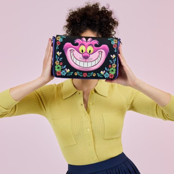 CHESHIRE CAT FLORAL CROSSBODY BAG - ALICE IN WONDERLAND - DISNEY LOUNGEFLY