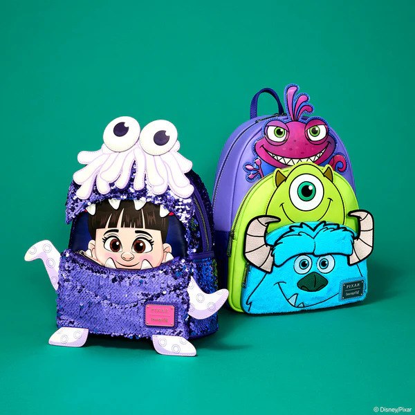 MONSTERS INC TRIPPLE POCKET BACKPACK - DISNEY-PIXAR LOUNGEFLY