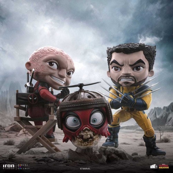 Deadpool and Wolverine figurine Mini Co. PVC Deadpool and Wolverine set Unmasked 14 cm