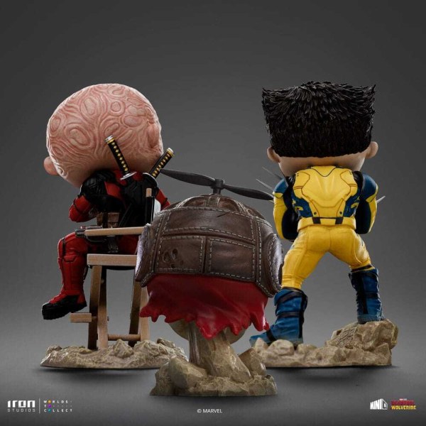 Deadpool and Wolverine figurine Mini Co. PVC Deadpool and Wolverine set Unmasked 14 cm
