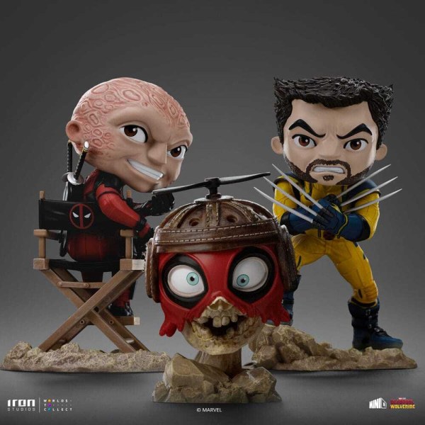 Deadpool and Wolverine figurine Mini Co. PVC Deadpool and Wolverine set Unmasked 14 cm