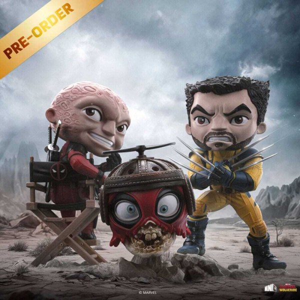 Deadpool and Wolverine figurine Mini Co. PVC Deadpool and Wolverine set Unmasked 14 cm