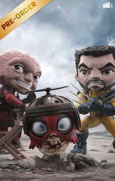 Deadpool and Wolverine figurine Mini Co. PVC Deadpool and Wolverine set Unmasked 14 cm