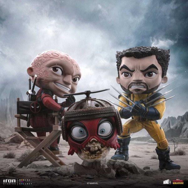 Deadpool and Wolverine figurine Mini Co. PVC Deadpool and Wolverine set Unmasked 14 cm