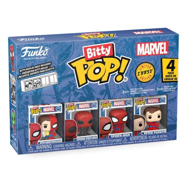 Spider-Man pack 4 Bitty POP figurines! Vinyl Series 4 2 cm