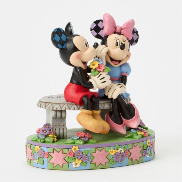 MICKEY AND MINNIE ON SPRING BENCH - DISNEY TRADITIONS