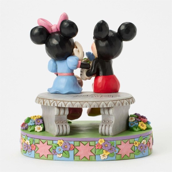 MICKEY AND MINNIE ON SPRING BENCH - DISNEY TRADITIONS