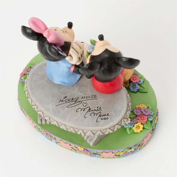 MICKEY AND MINNIE ON SPRING BENCH - DISNEY TRADITIONS