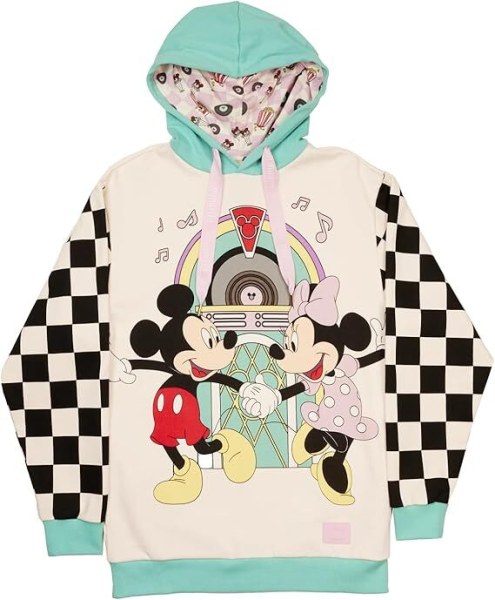 Mickey and Minnie date night dinner unisex hoodie - DISNEY LOUNGEFLY