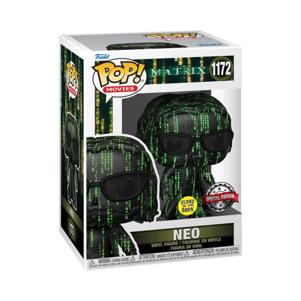 Matrix 4 Pop! 1172 Neo Coded Glow In The Dark Exclu