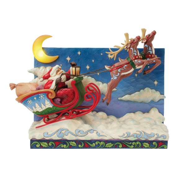 SANTA SLEIGH WITH REINDEER LED MUSICAL - HEARTWOOD CREEK