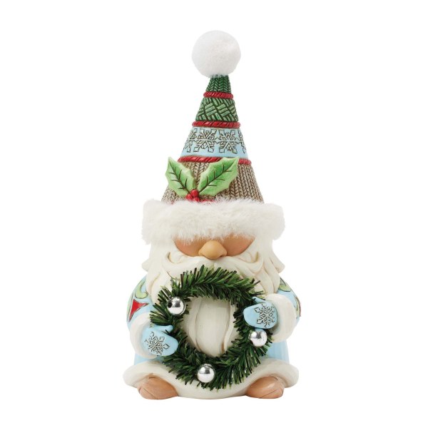 HOLIDAY GNOME WREATH & FUR TRIM HAT - HEARTWOOD CREEK