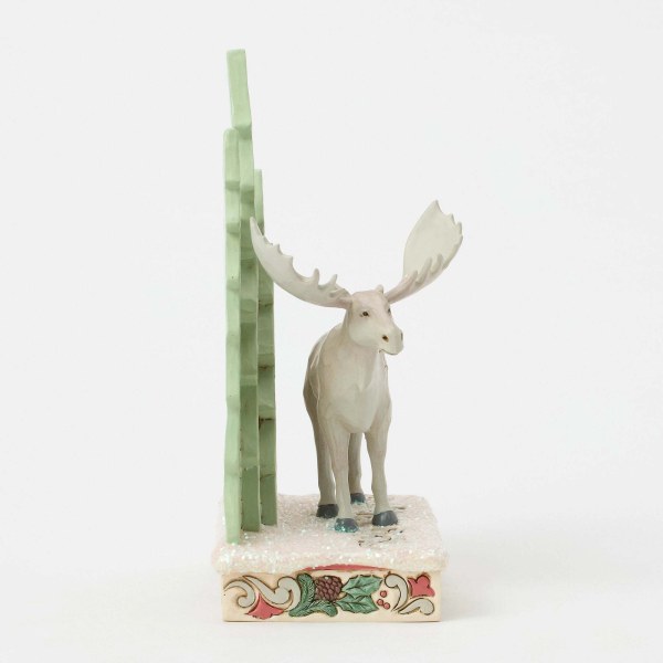 MOOSE WITH LAYERED TREES WHITE WOODLAND - HEARTWOOD CREEK