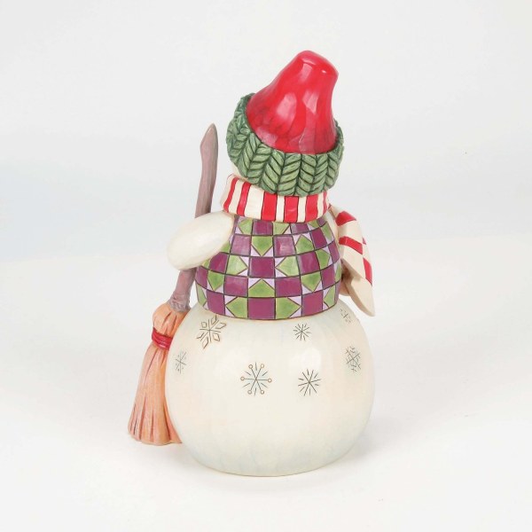 SNOWMAN WITH DOG PEEKING - HEARTWOOD CREEK