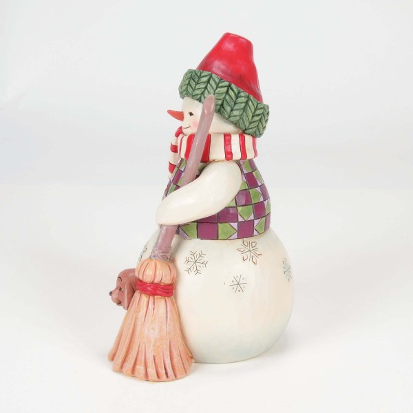 SNOWMAN WITH DOG PEEKING - HEARTWOOD CREEK