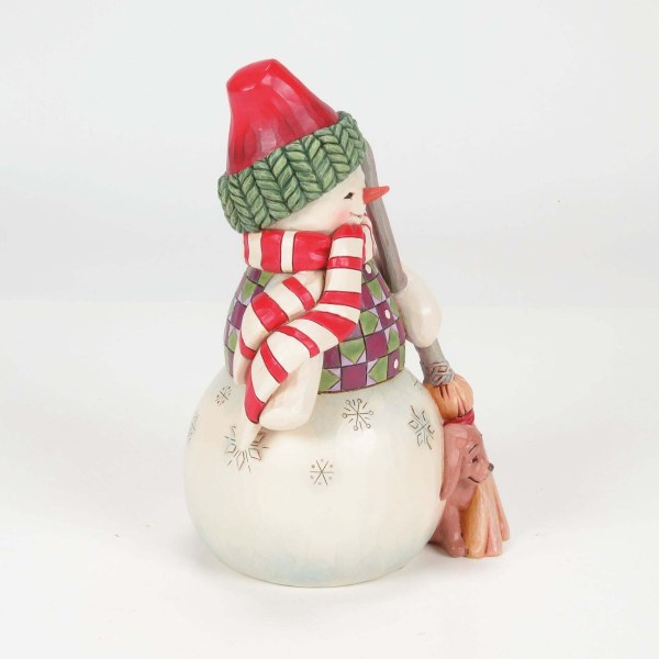 SNOWMAN WITH DOG PEEKING - HEARTWOOD CREEK