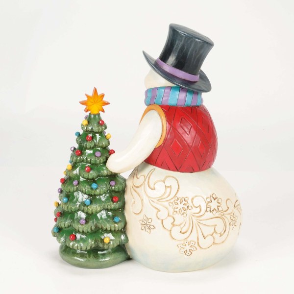 SNOWMAN WITH VINTAGE LED TREE - HEARTWOOD CREEK