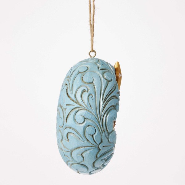 BLUE AND GOLD HOLY FAMILY ORNEMENT - HEARTWOOD CREEK
