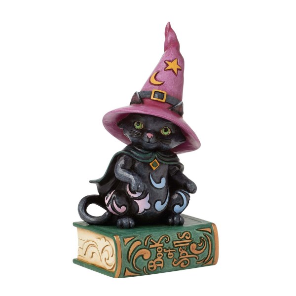 BLACK CAT SITTING ON SPELL BOOK - HEARTWOOD CREEK