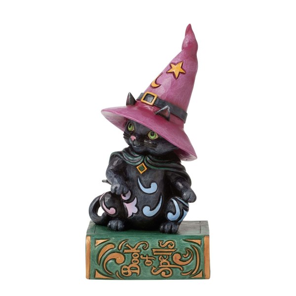 BLACK CAT SITTING ON SPELL BOOK - HEARTWOOD CREEK