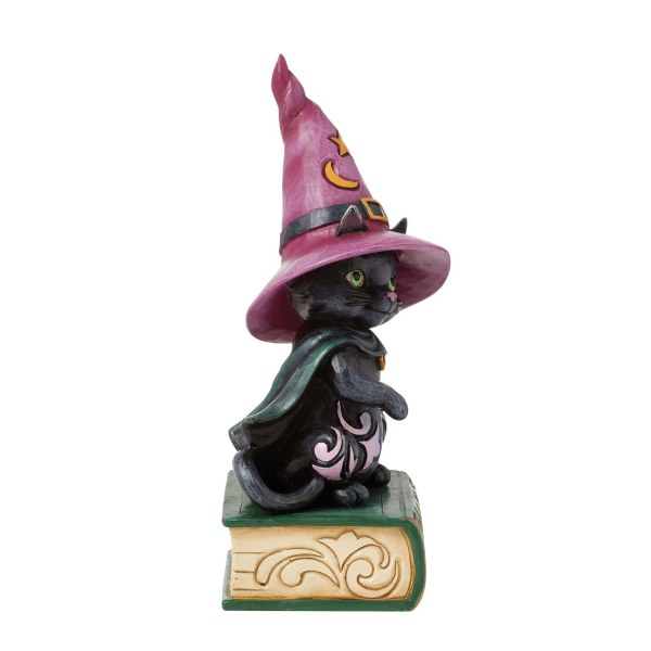 BLACK CAT SITTING ON SPELL BOOK - HEARTWOOD CREEK