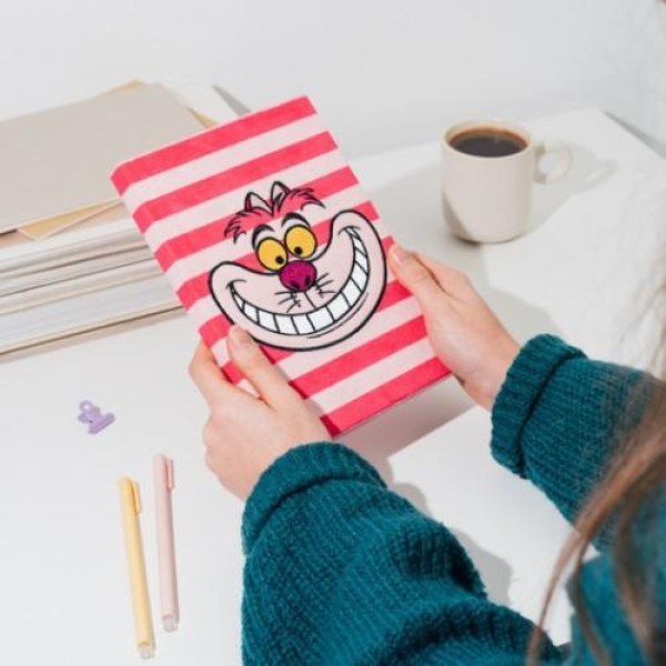 PREMIUM A5 NOTEBOOK PLUSH COVER CHESHIRE CAT - DISNEY ALICE IN WONDERLAND