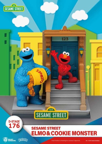 Sesame Street D-Stage Elmo & Cookie Monster PVC statuette 11 cm