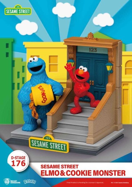 Sesame Street D-Stage Elmo & Cookie Monster PVC statuette 11 cm