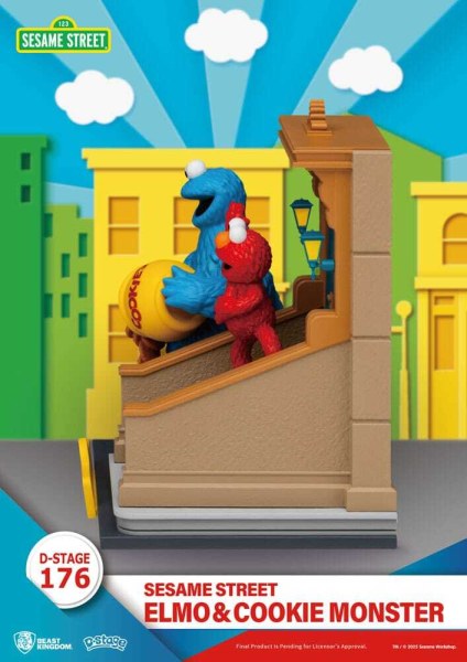 Sesame Street D-Stage Elmo & Cookie Monster PVC statuette 11 cm