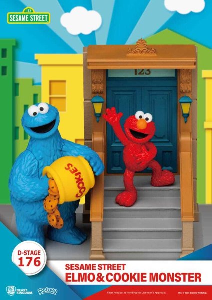 Sesame Street D-Stage Elmo & Cookie Monster PVC statuette 11 cm